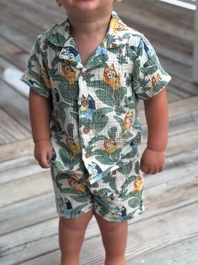 Bluey 18 months 2-Piece Waffle Shirt and Short Set